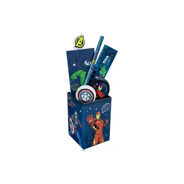 Conjunto de Escrita em Copo 7 pcs Azul - Avengers