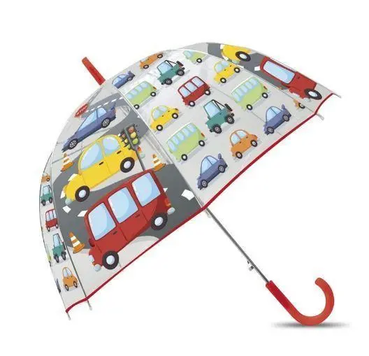 Guarda Chuva Transparente 48cm Carros Pega Vermelha - Water Revolution