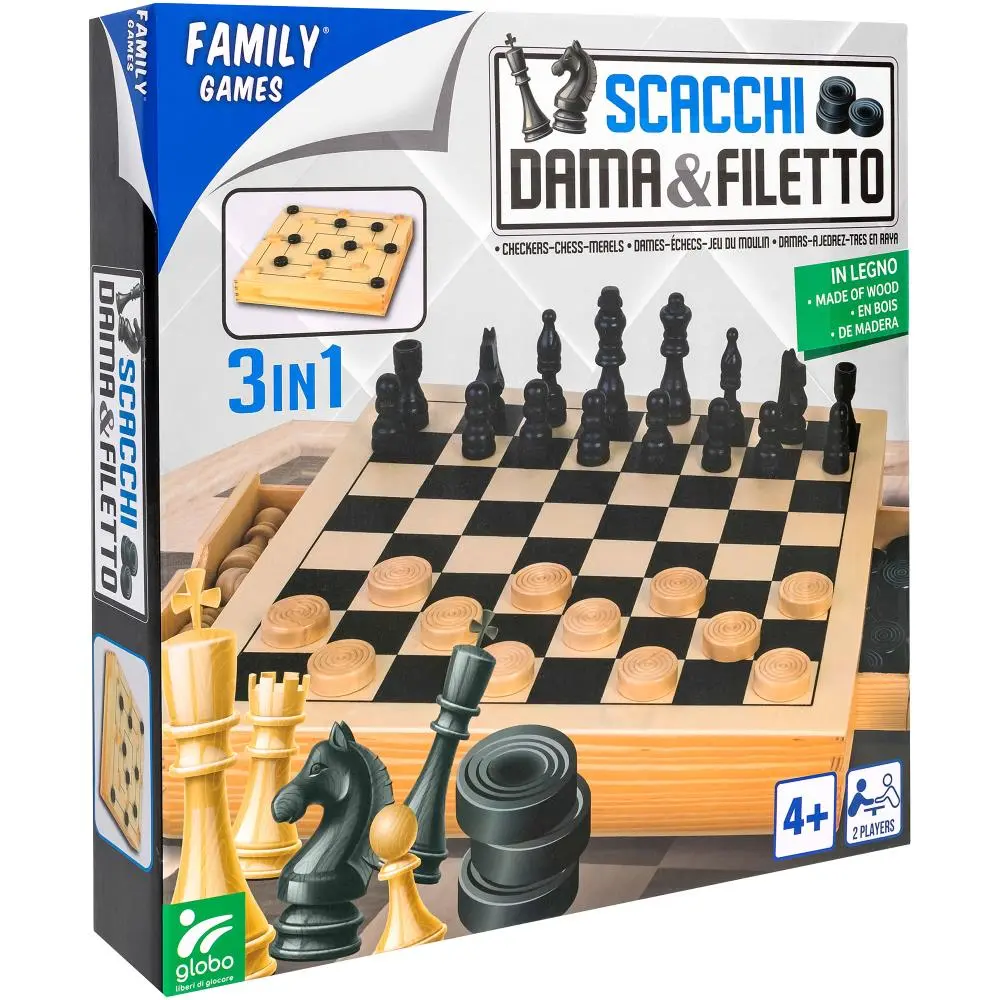 Jogo 3 em 1 Jogo Clássico em Madeira - Family Games - Globo
