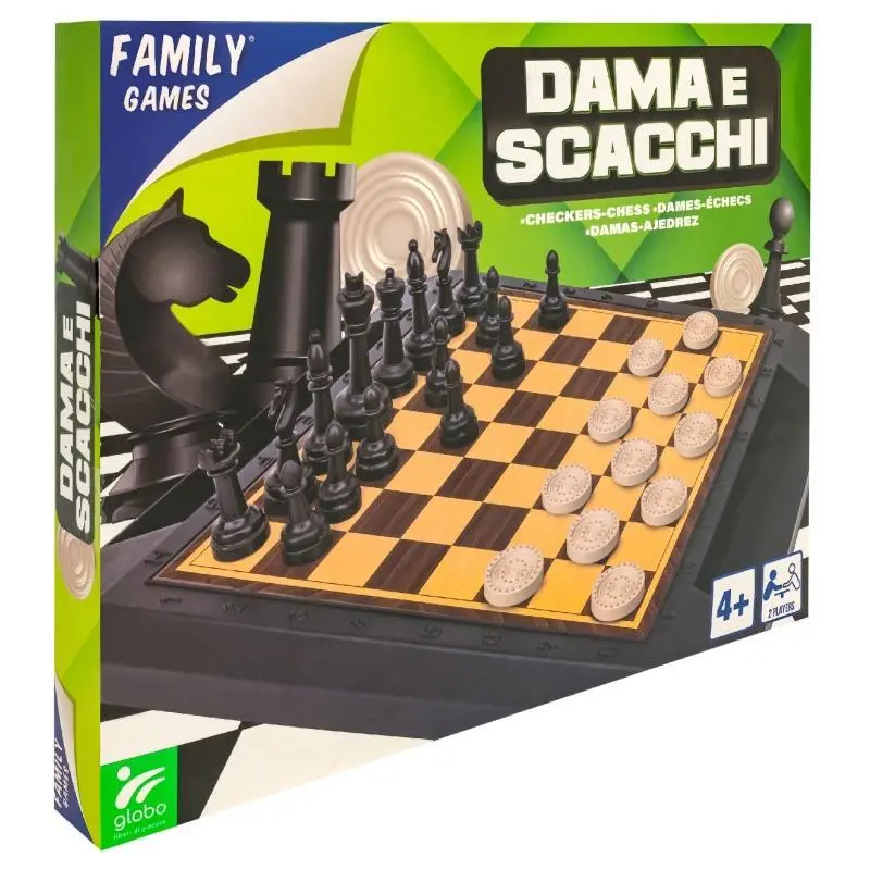 Jogo de Xadrez + Damas (Plástico) - Family Games - Globo
