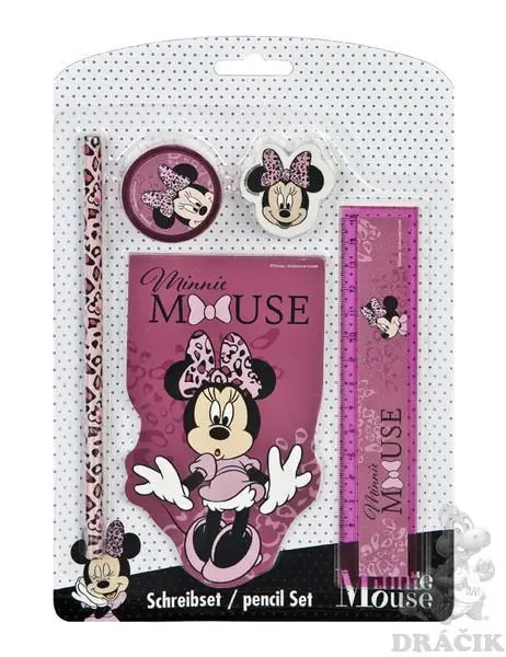 Conjunto de Escrita 5 peças com Padrão Leopardo - Minnie