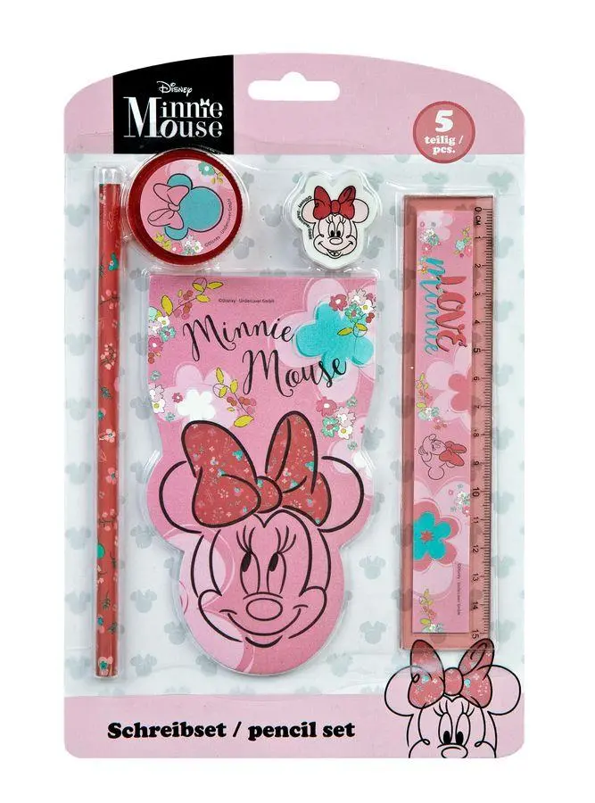 Conjunto de Escrita 5 Peças Rosa - Minnie