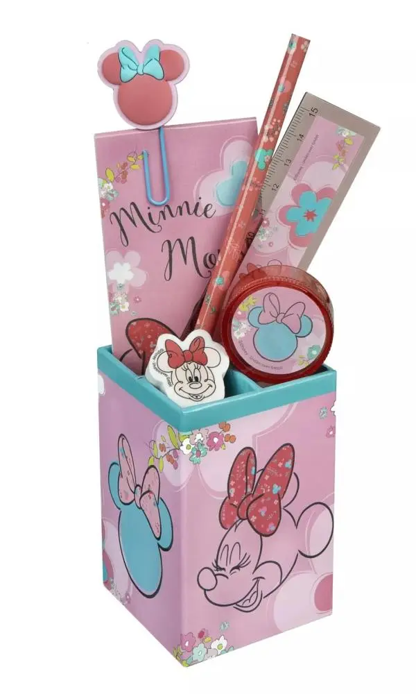 Conjunto de Escrita em Copo Rosa 7 pcs "Love Minnie" - Minnie