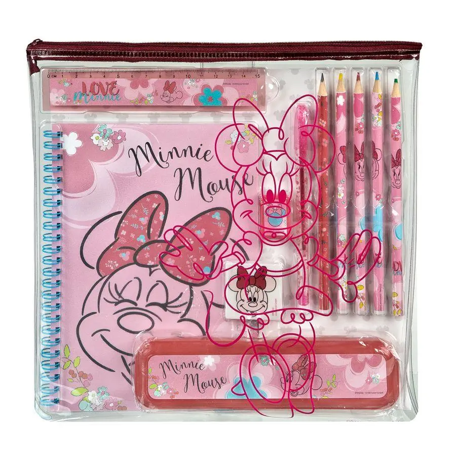 Conjunto de Escrita 11 Peças Rosa - Minnie