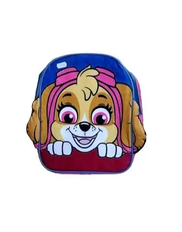 Mochila Infantário Azul e Rosa Frente de Peluche com Orelhas Skye - Patrulha Pata