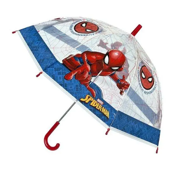 Guarda-chuva transparente com teia Azul e Vermelho 48cm- Spider-Man