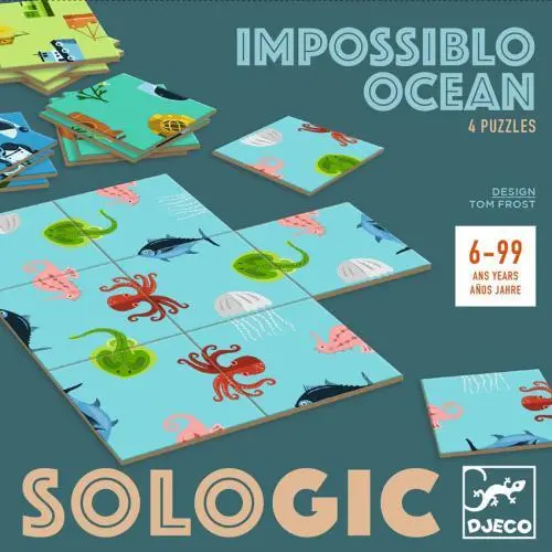4 Puzzles Dominó - Impossiblo Ocean - Djeco