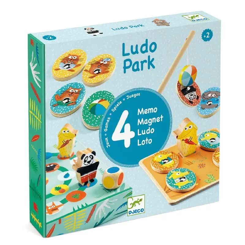 Jogo Magnético 4 em 1 Ludo Park - Djeco