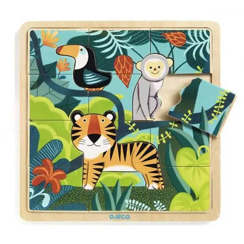 Djeco - Puzzlo Jungle - Puzzle Animais da Selva