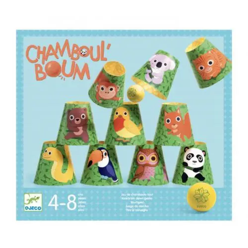 Jogo de Bowling c/ Animais p/ Festas (Chamboul Boum) - Djeco