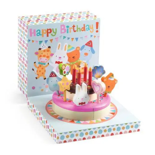 Djeco - Feliz Aniversário! - Bolo de Aniversário 16 Peças