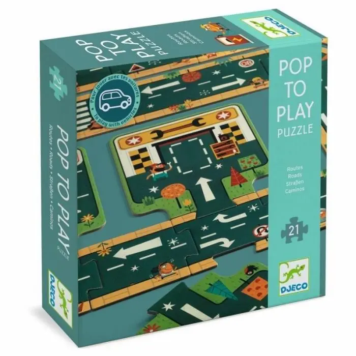 Djeco - Jogo Pop To Play - Estradas P/ Brincar C/ Carrinhos