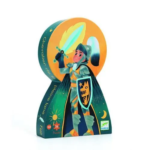 Djeco - Puzzle Silhueta 36 Peças Cavaleiro Lua Cheia