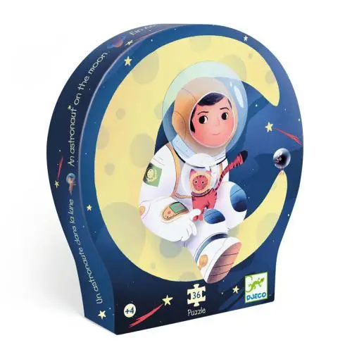 Djeco - Puzzle Silhueta 36 Peças Um Astronauta na Lua