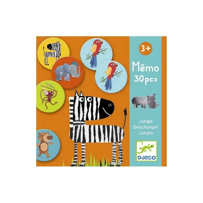 Jogo de Memória c/ Animais da Selva (30 pcs) - Djeco