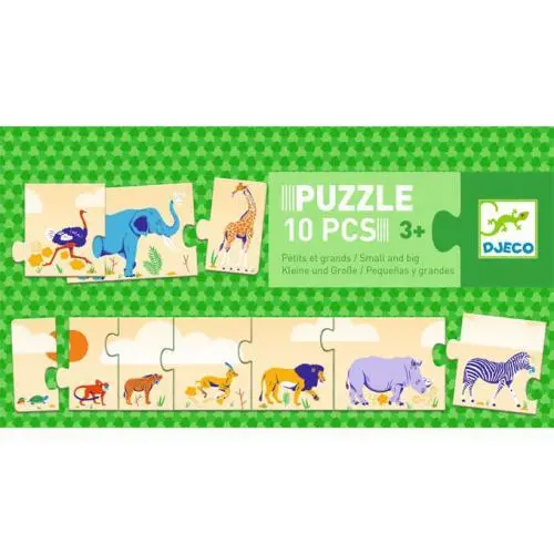 Puzzle Animais Pequenos e Grandes (10 pcs) - Djeco
