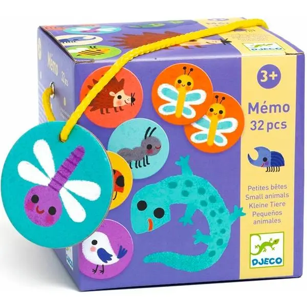 Jogo de Memória e Associação 32 pcs - Pequenos Animais - Djeco
