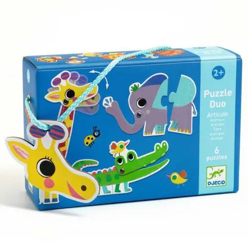 Djeco - Puzzle Duo - Animais Articuláveis
