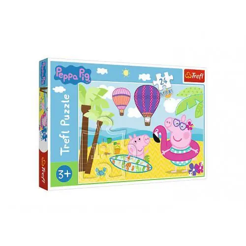 Puzzle 24 Peças Maxi Praia e Balões - Porquinha Peppa