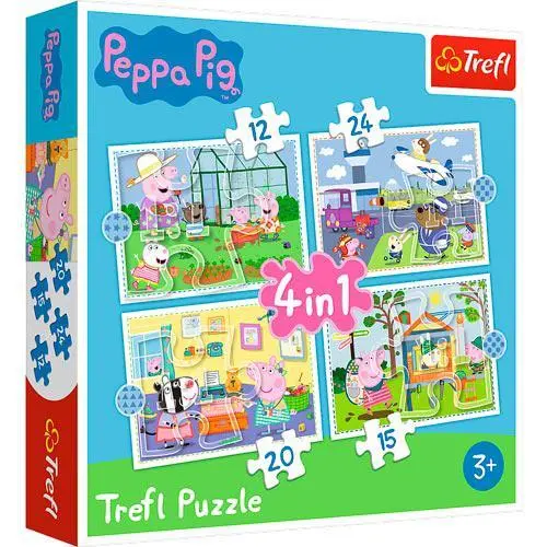 Puzzle 4 em 1 Porquinha Peppa de Férias - Porquinha Peppa