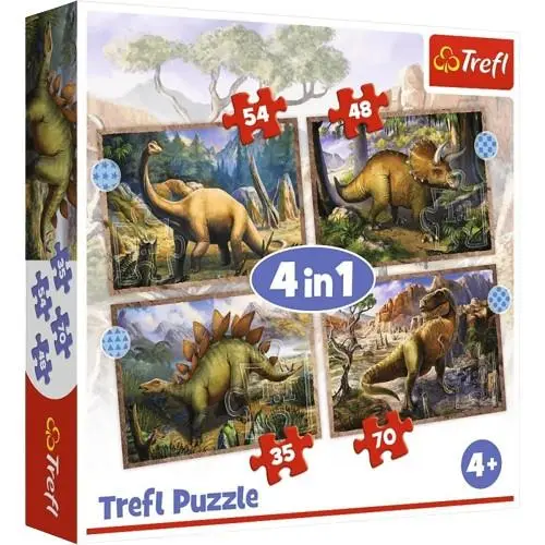 Puzzle 4 em 1 em Actividades  - Dinossauros