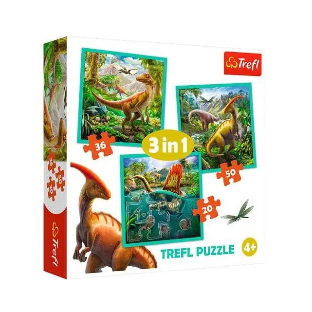 Puzzle 3 em 1 em Actividades  - Dinossauros