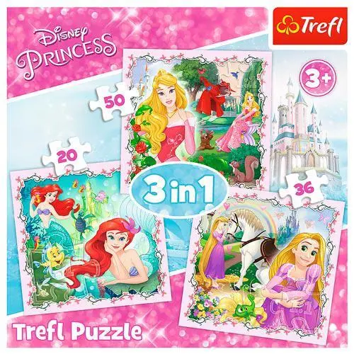 Puzzle Princesas 3 em 1 - Disney Princesas
