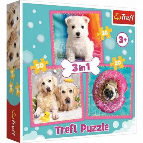 Puzzle 3 em 1 - Cães no Banho