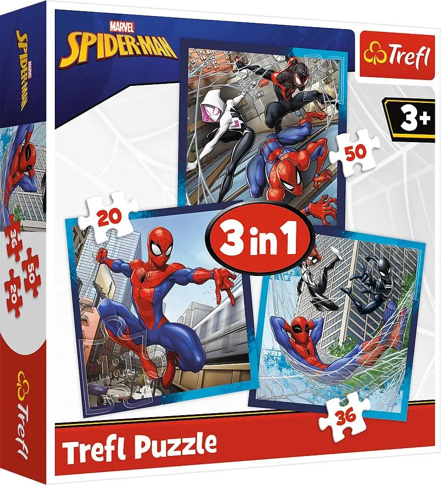 Trefl - Puzzle 3 em 1 Spiderman Friends