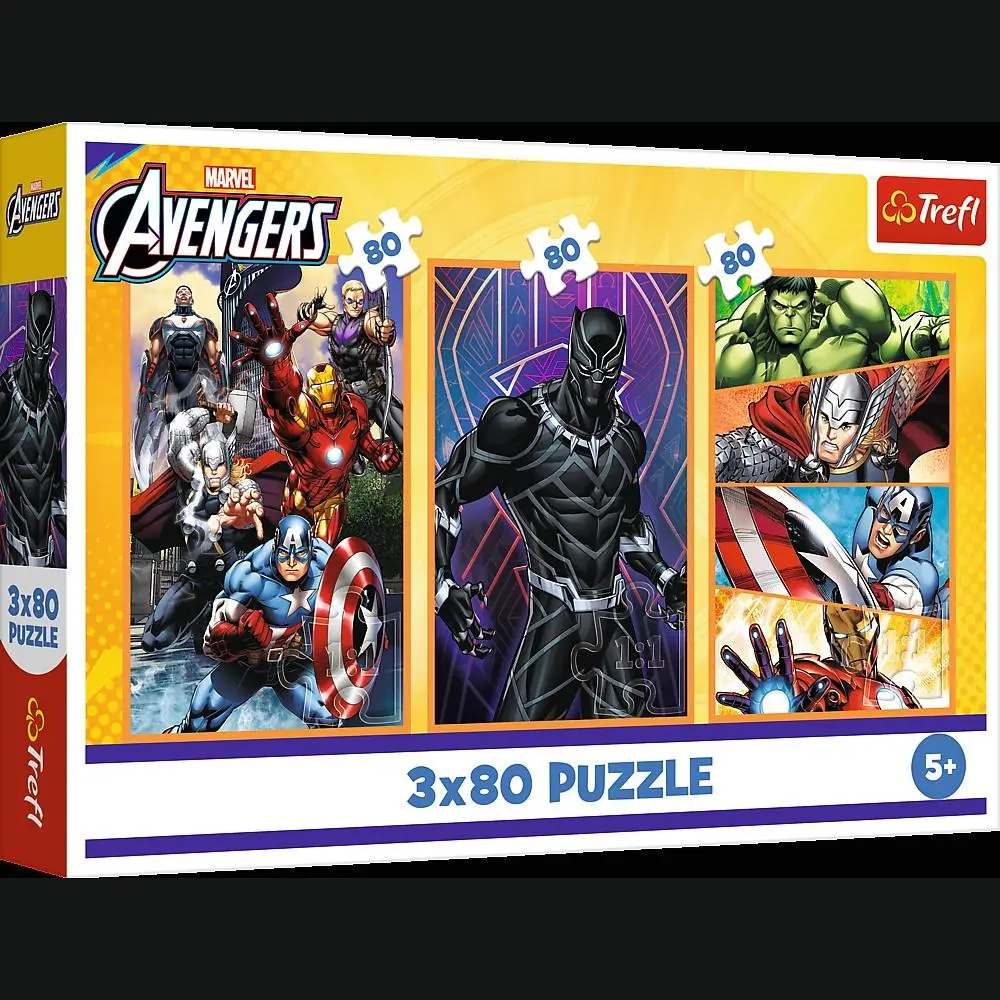 Trefl - Puzzle 3x80 Peças Avengers