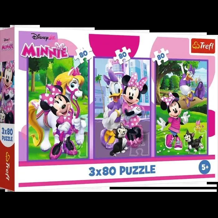 Trefl - Puzzle 3x80 Peças Minnie