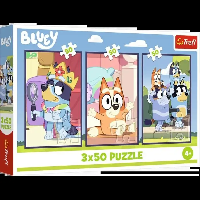 Trefl - Puzzle 3x50 Peças Bluey