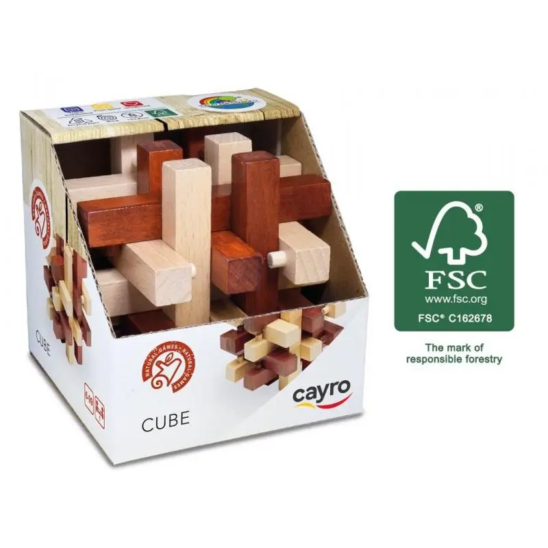 Cubo em Madeira Cube 10 x 10cm - Cayro