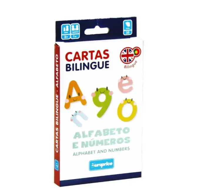 Cartas Bilingue - Alfabeto e Números - Europrice