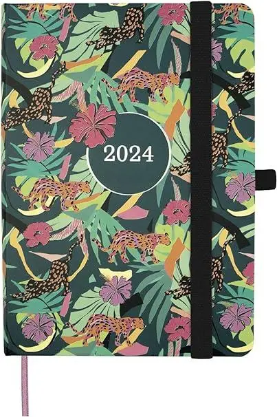Agenda Capa Dura A6 c/ Elástico "Selva" Vista Semanal 2024