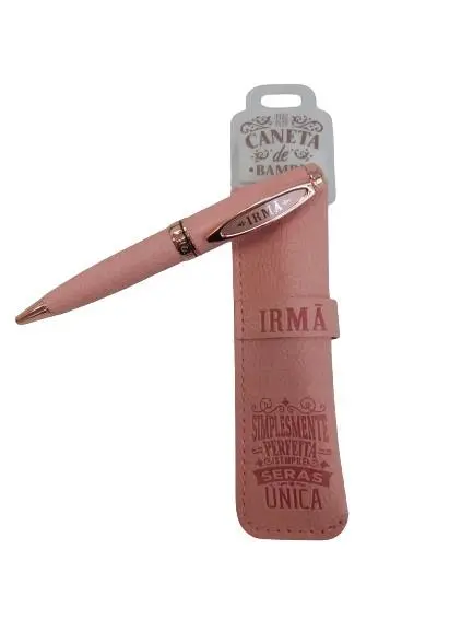 Caneta de Bambú com Bolsa Irmã - H&H