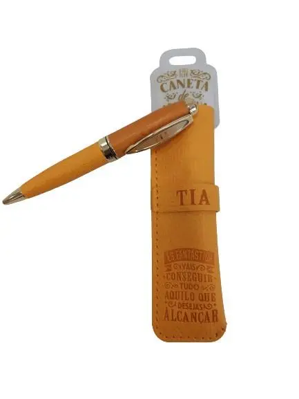 Caneta de Bambú com Bolsa Tia - H&H