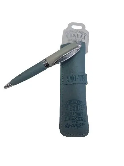 Caneta de Bambú com Bolsa Amo-te - H&H