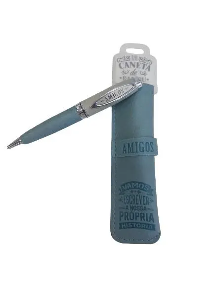 Caneta de Bambú com Bolsa Amigos - H&H