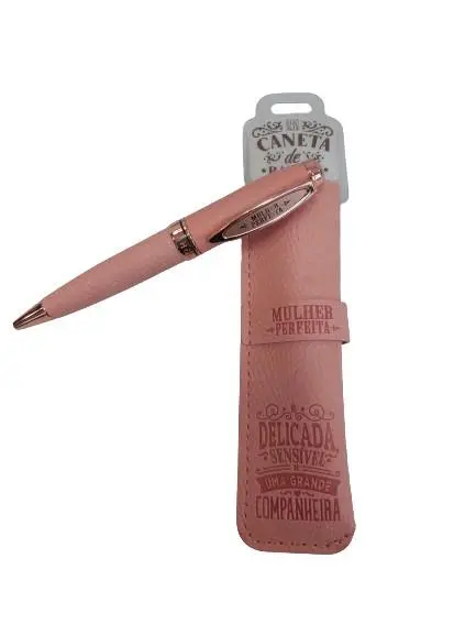 Caneta de Bambú com Bolsa Mulher Perfeita - H&H