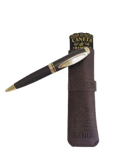 Caneta de Bambu com Bolsa Carlos - H&H