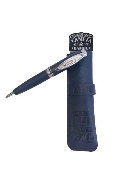 Caneta de Bambu com Bolsa David - H&H
