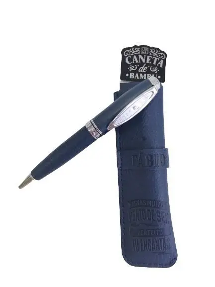 Caneta de Bambú com Bolsa Fábio - H&H