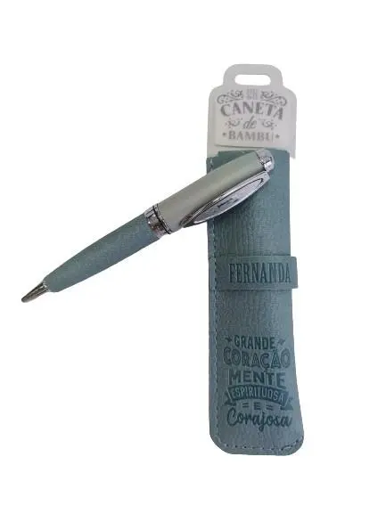 Caneta de Bambú com Bolsa Fernanda - H&H