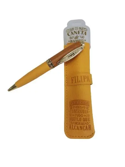 Caneta de Bambú com Bolsa Filipa - H&H