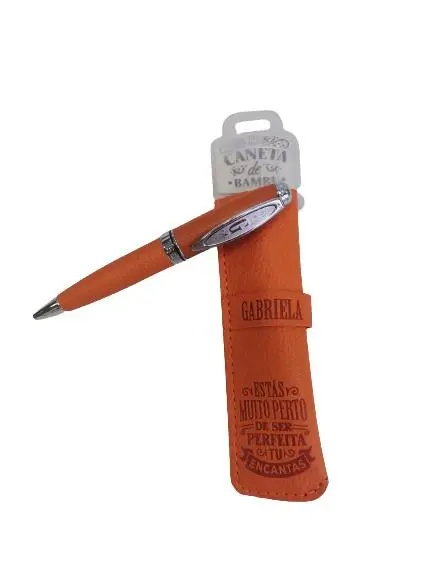 Caneta de Bambú com Bolsa Gabriela - H&H
