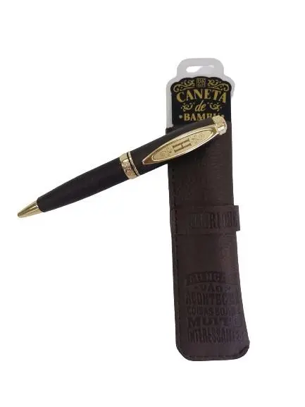 Caneta de Bambú com Bolsa Henrique - H&H