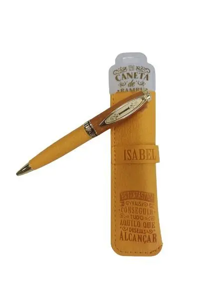 Caneta de Bambú com Bolsa Isabel - H&H