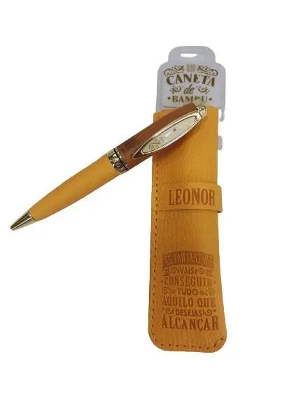 Caneta de Bambú com Bolsa Leonor - H&H