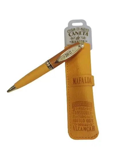Caneta de Bambú com Bolsa Mafalda - H&H